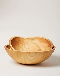 Ensemble de bols en bois faits à la main Timber Nest, design minimaliste, grain de bois naturel, plat de service alimentaire, cadeau, bol décoratif - Product Image 1
