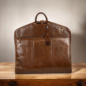 Handmade Genuine Leather Classic Luxury Water Resistant Lightweight Garment <b>Bag</b> Suit <b>Carrier</b> Heavy-Duty Zipper Casual Simple - Product Image 4