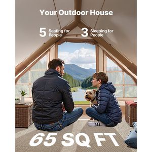 Tenda Gonfiabile per 3-5 Persone, Facile da Montare, per Campeggio, in Oxford 300D, 4 Stagioni, Glamping, con Pompa Manuale - Product Image 3