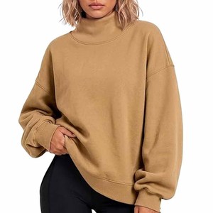 Sweat-shirt à col roulé pour femme, pull ample et décontracté, mode quotidienne, haut confortable et chaud - Product Image 1