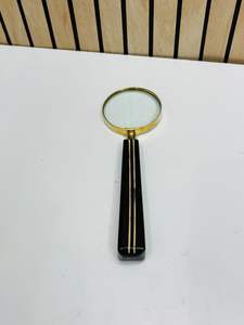 Loupe antique en laiton de 2,5 pouces, fabriquée à la main, durable, avec poignée en résine design |   Lentille de lecture et d'inspection portative moderne - Product Image 5