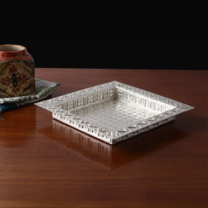 Plateau ovale en laiton pour servir des collations, des biscuits, décoration de table, plateau argenté de haute qualité, plateaux en métal de qualité alimentaire, prix avantageux - Product Image 2