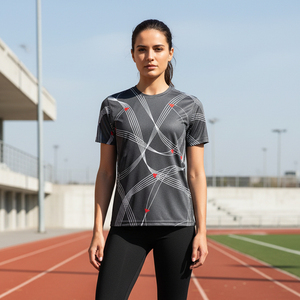 Camiseta de gimnasio personalizada sublimada, ropa deportiva ligera, camiseta para entrenamiento, camiseta para maratón, top deportivo de alta elasticidad - Product Image 6