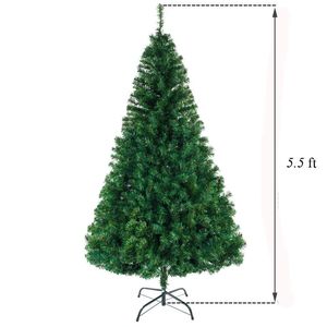 5.5FT Unlit Premium Spruce Hinged Christmas <b>Tree</b> Indoor <b>Outdoor</b> Decor with Solid Metal Stand Artificial Xmas <b>Tree</b> - Product Image 3