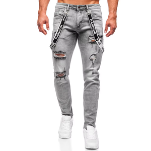 Men's Denim <b>Jeans</b> Pant Fashionable Cotton Washable Mid Waist <b>Elastic</b> Waist Custom Design Premium Quality Customizable Cheap - Product Image 2