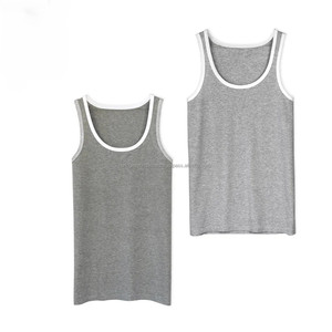 Sous-vêtement personnalisé pour homme, col rond, sans manches, en polyester/coton, tricoté, respirant, pour la salle de sport, l'été - Product Image 2