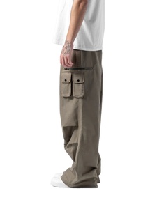 Nouveaux pantalons cargo baggy en denim délavé à l'acide, 100 % coton, légers, pour hommes, nouvelle collection - Product Image 4