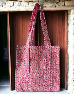 Bolso Tote Acolchado con Estampado Floral Rosa para Mujer, Bolso de Hombro de Gran Capacidad para Compras, Estilo Moderno para Todas las Temporadas - Product Image 5