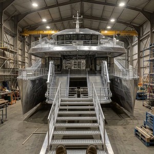 Catamarán de aluminio UBI 22100Y de 22 m para transporte de pasajeros |   Barco Comercial para 100 Pasajeros |   Defensas de lujo personalizadas para bote Bimini - Product Image 4