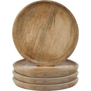 Assiettes et plats en bois massif faits à la main, de qualité supérieure, écologiques et réutilisables, pour la cuisine et la table. - Product Image 1