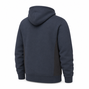Sudadera con Capucha de Forro Polar Grueso Azul Marino al por Mayor, Paneles Laterales en Contraste, Bolsillo Canguro, Transpirable, Ropa Urbana para Hombre, 100% Poliéster - Product Image 4