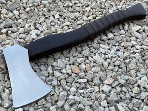 High carbon steel Viking <b>axe</b> Leather wrapped ash <b>handle</b> Rosewood <b>handle</b> <b>axe</b> Handmade <b>axe</b> for men Viking <b>axe</b> gift - Product Image 6