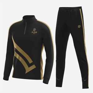 Men's <b>Retro</b> High Quality Soccer Jersey Track Suit Winter Sports Set with Customizable Name and Logo Printing - Product Image 1