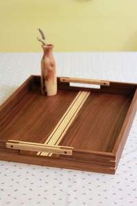 Bandeja Decorativa de Madera Acabada para el Hogar, Personalizable de Fábrica, Versátil para Servir Alimentos, Almacenamiento, Escritorio, Sala de Estar - Product Image 2