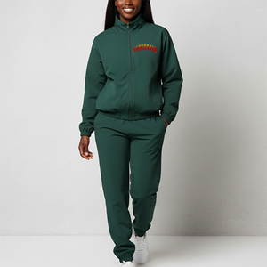 Unique Trending 100% Cotton Winter Women's Tracksuit Custom Silk Screen Printed Embroidered Lace Vintage Solid Logo Hip Hop - Product Image 4