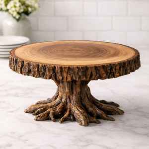 Mini Wooden <b>Cake</b> <b>Stand</b> with <b>Glass</b> Dome Lid Dessert Display <b>Stand</b> Round Wooden Dessert <b>Stand</b> with <b>Glass</b> - Product Image 3