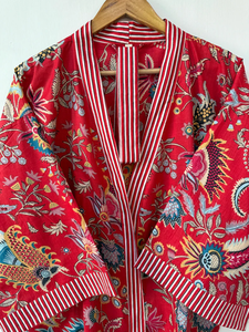 Bata Kimono de Algodón Suave con Estampado de Dibujos Animados para Mujer, Camisón de Verano Hecho a Mano ODM con Cuello en V y Cintura Elástica de Longitud Completa - Product Image 3