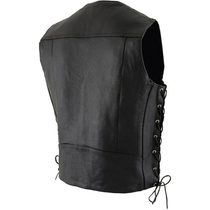 Chaleco de Motociclismo Samroz Sports, de Cuero Genuino, Personalizado, Casual, con Cierre de Cremallera en V, Precios Económicos al por Mayor, Transpirable, para Hombre - Product Image 4