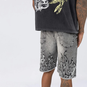 Pantalones Cortos de Mezclilla Vintage para Hombre, Transpirables, de Secado Rápido, Estilo Casual, con Bolsillos, Cintura Elástica, Holgados - Product Image 4