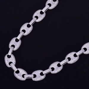 <b>Iced</b> <b>Out</b> 20MM Cuban <b>Chain</b> Moissanite G Link Hip Hop Necklace Gold Plated Rhodium Plated Customized for Men's Engagement Party - Product Image 4