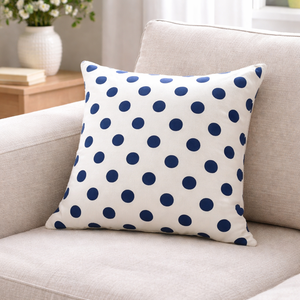 Funda de Cojín Bohemia Reversible Personalizable, 100% Algodón Ecológico, Tejida, con Estampado Floral y de Puntos, Hecha a Mano - Product Image 2