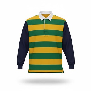 Maillots de rugby personnalisés à manches longues pour hommes, polos rayés épais, vêtements d'extérieur - Product Image 6
