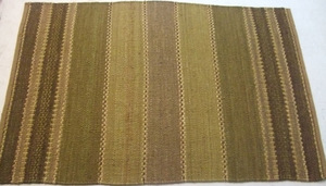 Hand Woven Natural Jute Area <b>Rug</b> Striped Flat Weave Low Pile Boho <b>Rustic</b> Farmhouse Living Room Bedroom Floor <b>Rug</b> - Product Image 2
