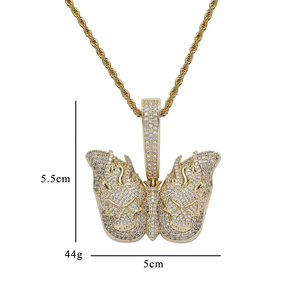 Mens Hip Hop Zircon Brass CZ Pendant Necklace <b>Iced</b> <b>Out</b> Bling Crystal Charm <b>Chain</b> Streetwear Moissanite Jewelry Gift For Accessor - Product Image 5