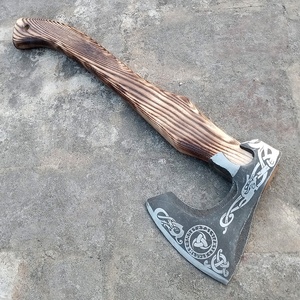 Handmade DIY Grade Viking <b>Axe</b> Head High Quality Carbon Steel Rose Wood <b>Handle</b> Customizable Outdoor Hatchet New Design - Product Image 1