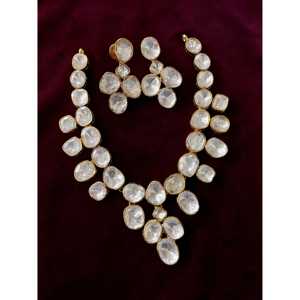 Ensemble de bijoux fins en argent 92,5 de Sangeetha Jewellers, collier en moissanite, 100,3 g - Product Image 1