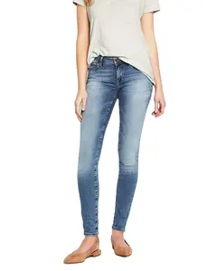 Penjualan laris 2019 Jeans Denim pinggang tinggi ramping klasik untuk wanita celana pensil melar seksi dan celana ketat