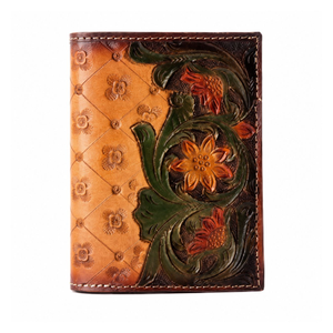 Handcrafted Genuine Leather Floral Tooled Clutch Wallet Vintage Embossed <b>Long</b> <b>Purse</b> Handmade Luxury Card Holder Organizer - Product Image 1