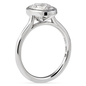 Bague de fiançailles en or massif 18 carats avec diamant de laboratoire ovale de 2,26 ct, sertissage clos, certifiée IGI, vente en gros - Product Image 5