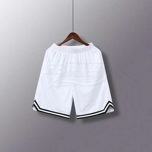 Shorts de basketball 100 % coton à séchage rapide et respirants pour hommes avec cordon de serrage, taille mi-haute, logo personnalisé sur le devant - Product Image 6