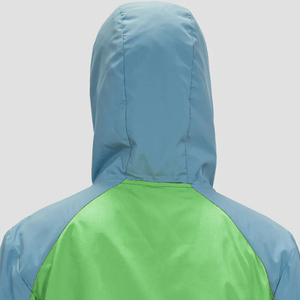 Men's Color Blocking Windproof Hooded Rain <b>Jacket</b> With Zipper Closure Sporty Style Autumn Wear Regular Fit Polyester Material - Product Image 2