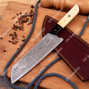 มีดเชฟซันโตะกุเหล็กดามัสกัสทำมือ ด้ามจับอีพ็อกซี่ลายกระดูก น้ำหนักเบา ขนาด 8 นิ้ว ด้ามจับตามหลักสรีรศาสตร์ ใช้ได้ทั้งมือซ้ายและขวา รับผลิตแบบ OEM - Product Image 6