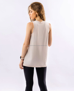 <b>Womens</b> Custom <b>Tank</b> <b>Top</b> V Neck <b>Knitted</b> Cotton/Bamboo Breathable Summer Gym Workout - Product Image 6