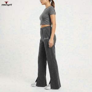 High Quality Sport Fashionable Comfortable Eco-Friendly Quick Dry Casual Winter Slim Fit Jogger Women Flared Sweat Pant - Product Image 3