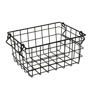 Cesta de Alambre Metálico Hecha a Mano con Asas, Cesta Decorativa de Almacenamiento de Tejido Abierto para Hogar, Cocina, Baño, Lavandería, Frutas y Decoración - Product Image 1