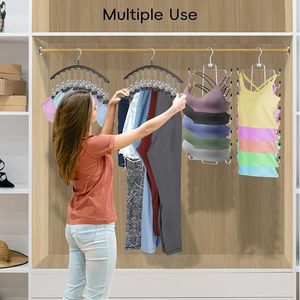 Set di 4 Organizzatori Salvaspazio per Armadio: 2 Appendiabiti per Canotte, 2 Appendiabiti per Leggings con 20 Clip, Organizzatore per Reggiseni, Pantaloni e Gonne - Product Image 2
