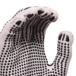 Gants de travail en PVC à pois, gants de sécurité en coton avec points antidérapants en PVC, fournisseur direct d'usine, gants en coton à pois sans couture - Product Image 2