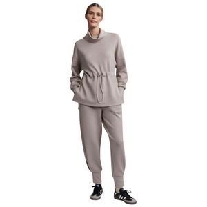 Sudadera deportiva informal de invierno para mujer, holgada, con ajuste en la cintura, transpirable, para gimnasio, de manga larga, con pedrería lavada - Product Image 5