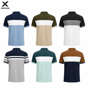 <span class=keywords><strong>Polo</strong></span> décontracté à manches courtes pour homme X Sports <span class=keywords><strong>City</strong></span>, couleur unie, respirant, 100 % coton tricoté, polos d'été rayés et color-block - Product Image 2