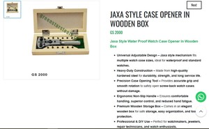 Jaxa Style <b>Watch</b> Case Opener Adjustable Waterproof Screw Back Tool Wooden Box | Item No GS-2000 - Product Image 3