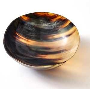 Tazón de Cuerno de Búfalo Natural, Tazón de Cuerno Hecho a Mano de Primera Calidad para Ensaladas, Aperitivos, Frutas y Decoración de Mesa - Product Image 1
