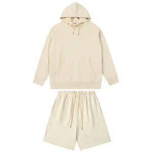 Ensemble deux pièces décontracté d'été pour homme, vêtements délavés à l'acide, 100% coton, streetwear, sweat à capuche et short personnalisés imprimés. - Product Image 1
