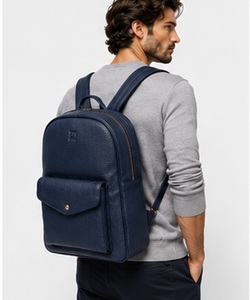 Premium Genuine <b>Leather</b> Casual Vintage Fashion Minimalist Men's Office Business <b>Laptop</b> Travel <b>Backpack</b> Polyester Zipper Durable - Product Image 5