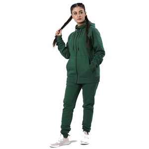 Conjunto Deportivo Casual de Invierno para Mujer con Sudadera con Cremallera y Pantalones Jogger, Traje de Gimnasio con Capucha y Diseño Sólido - Product Image 1