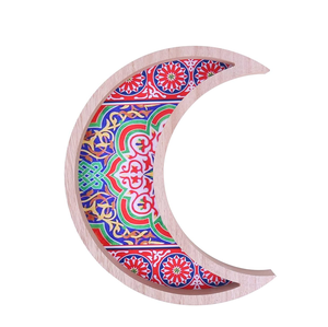 Bandeja de madera con forma de estrella y luna, diseño impreso en madera, para servir comida, bandeja de madera para exhibir, decoración de mesa, Navidad - Product Image 3