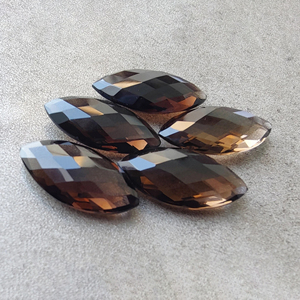 Cuarzo Ahumado Marrón Natural de Calidad AAA+, Corte Marquise Briolette, Calibrado, para Joyería - Product Image 1